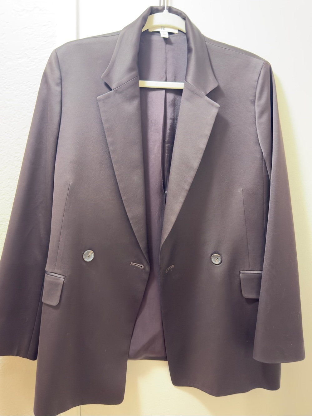 BR Women’s Dark Brown Oversized Double-Breasted Blazer Size 6